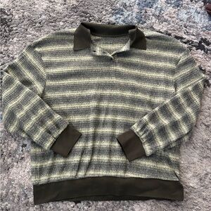 Striped Green and Gray Men's Sweater